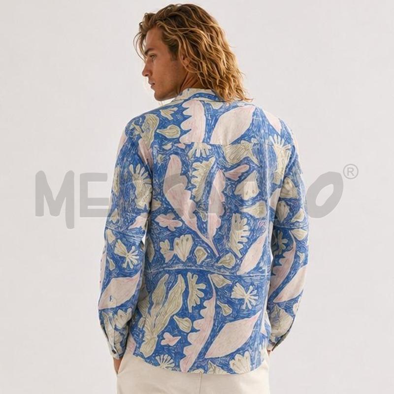 CAMICIA UOMO DESIGUAL BIANCA STAMPA AZ/RS PASTELLO  | Mercatino dell'Usato Carmagnola 2