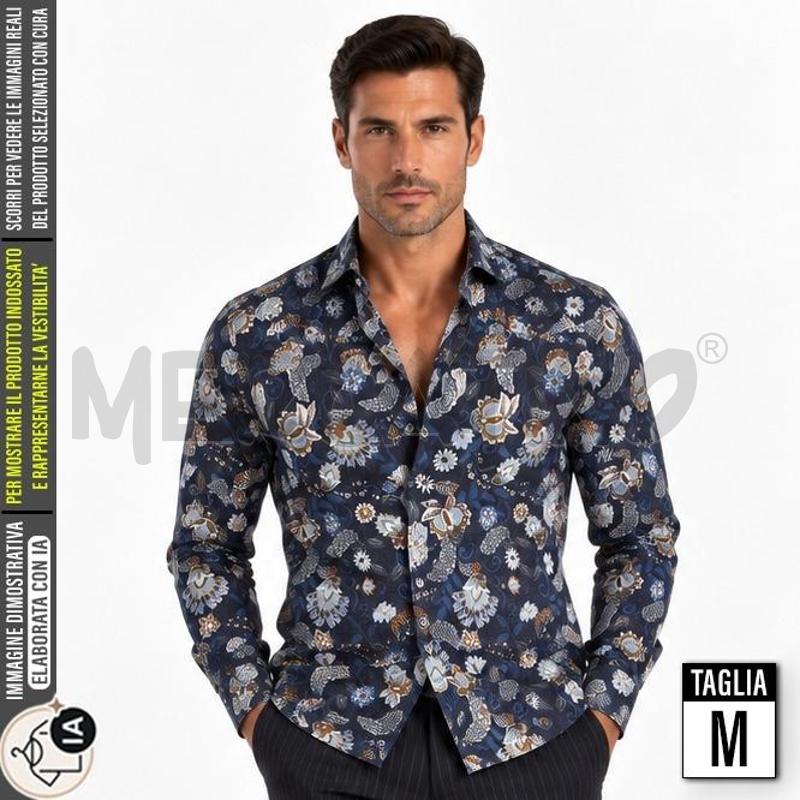 CAMICIA UOMO UNGARO BLU FIORI VARI | Mercatino dell'Usato Carmagnola 1