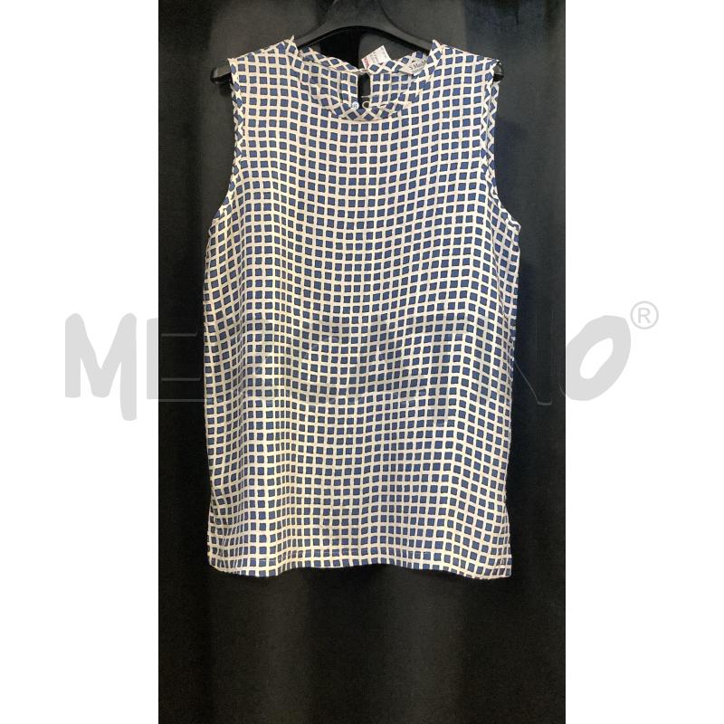 CANOTTA DONNA 'S MAX MARA BIANCA QUADRI BLU  | Mercatino dell'Usato Carmagnola 2