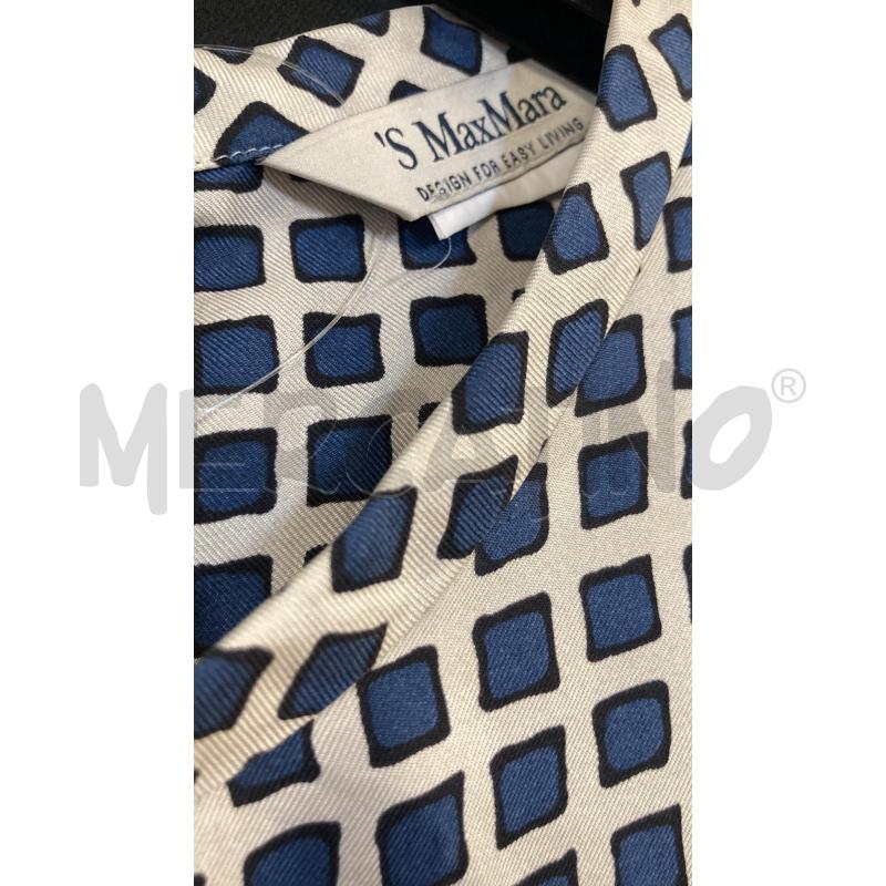 CANOTTA DONNA 'S MAX MARA BIANCA QUADRI BLU  | Mercatino dell'Usato Carmagnola 3