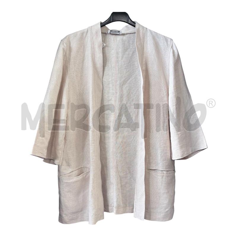 CARDIGAN DONNA LUISA SPAGNOLI BEIGE LINO CON TASCHE | Mercatino dell'Usato Carmagnola 1