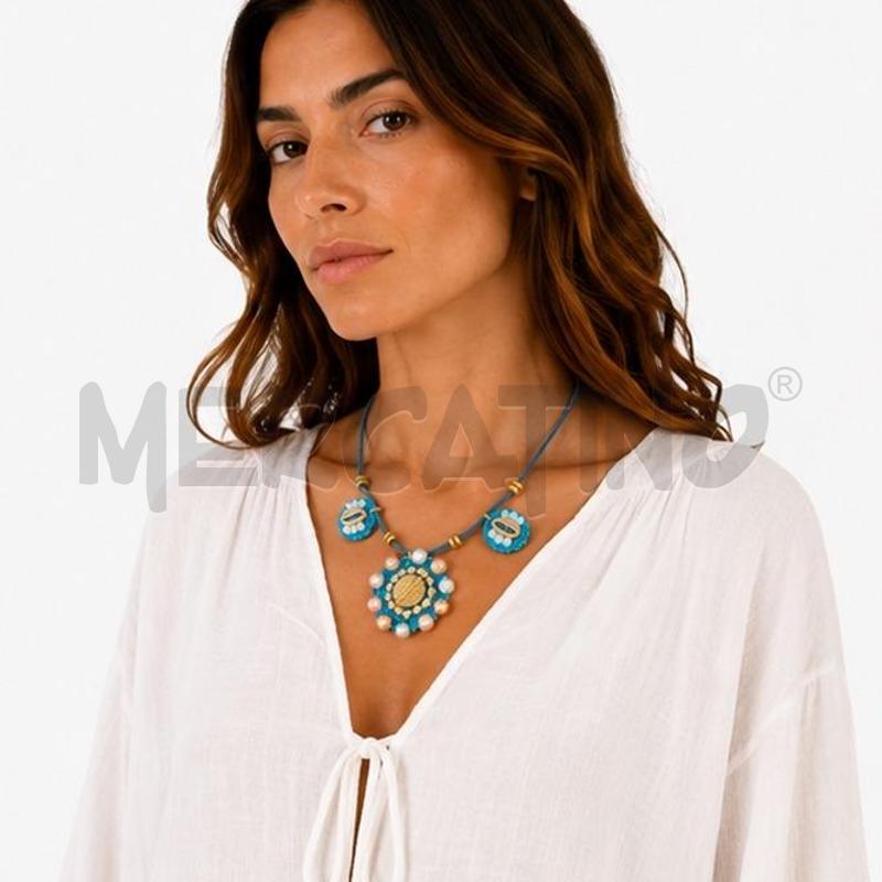 COLLANA AZZURRA UNCINETTO FATTA A MANO CONCHIGLIE | Mercatino dell'Usato Carmagnola 1
