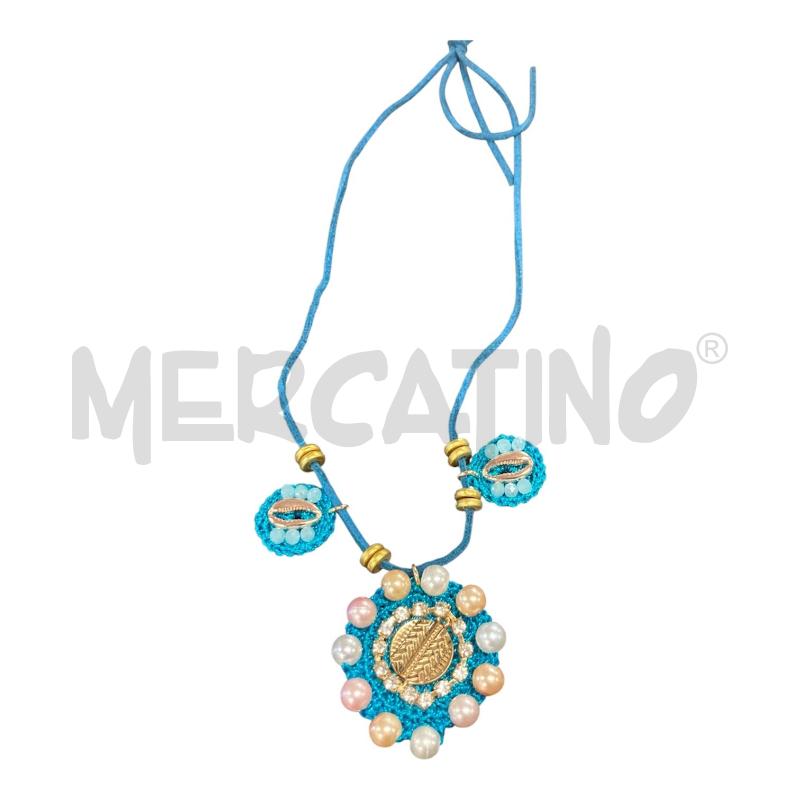COLLANA AZZURRA UNCINETTO FATTA A MANO CONCHIGLIE | Mercatino dell'Usato Carmagnola 3