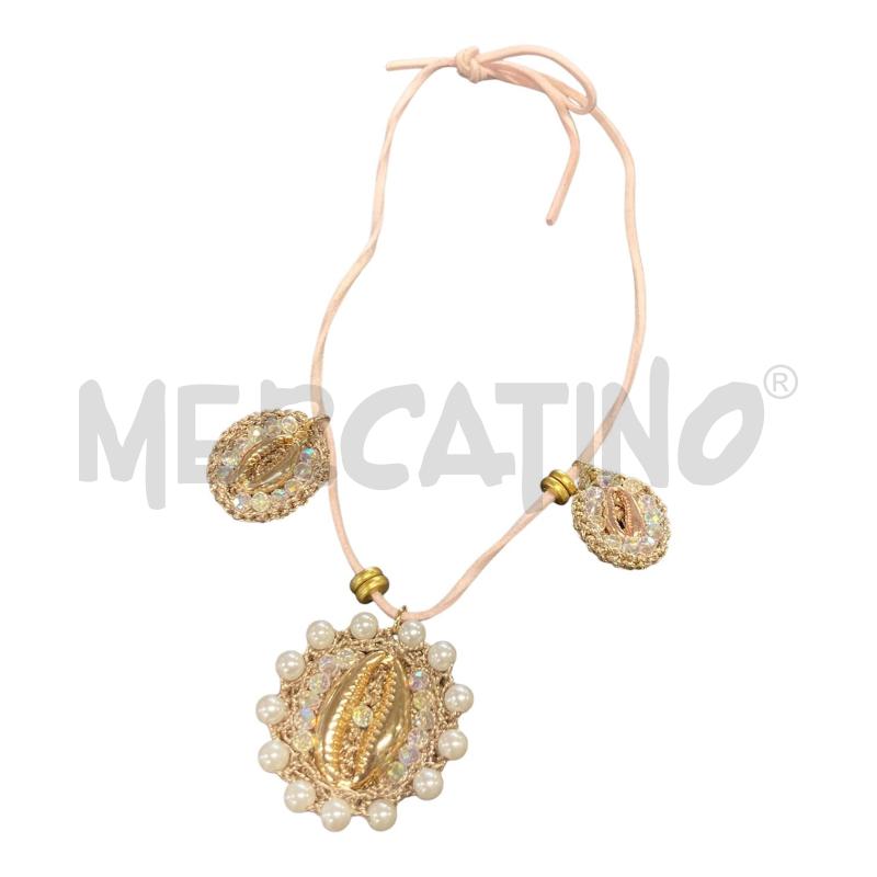 COLLANA ROSA UNCINETTO FATTI A MANO CONCHIGLIE  | Mercatino dell'Usato Carmagnola 3