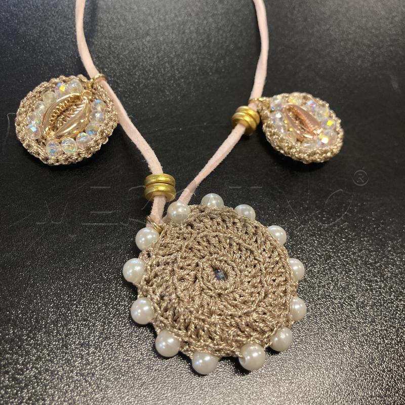 COLLANA ROSA UNCINETTO FATTI A MANO CONCHIGLIE  | Mercatino dell'Usato Carmagnola 5