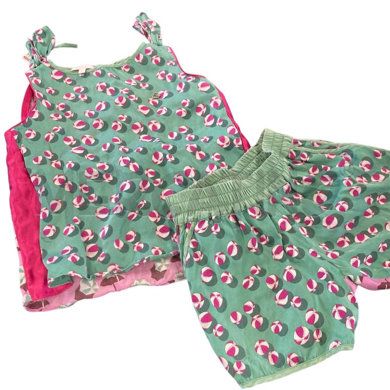 COMPLETO BAMBINA GUCCI SETA VIOLA VERDE OMBRELLI  | Mercatino dell'Usato Carmagnola 1