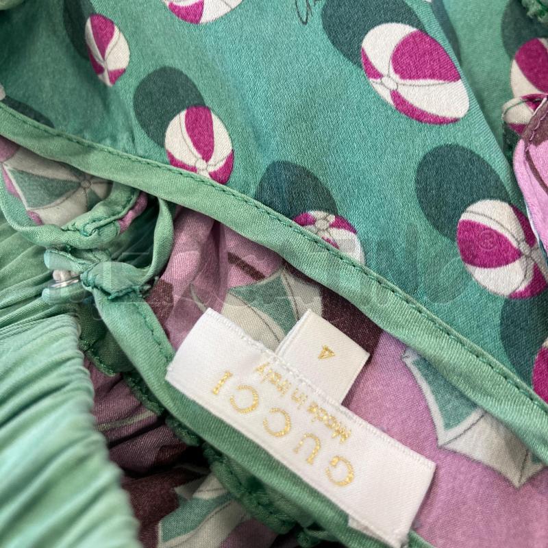 COMPLETO BAMBINA GUCCI SETA VIOLA VERDE OMBRELLI  | Mercatino dell'Usato Carmagnola 4