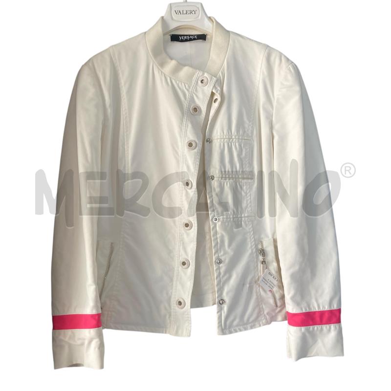 GIACCA A VENTO DONNA BIANCA VERSACE SPORT BORDO MANICA FUXIA  | Mercatino dell'Usato Carmagnola 1