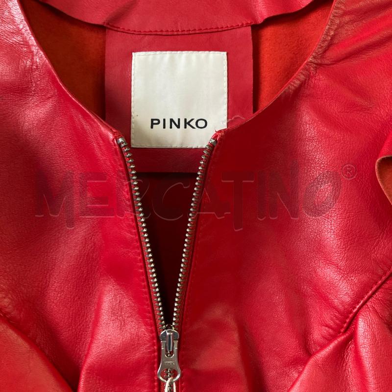 GIACCA DONNA ROSSA PINKO PARTE PELLE BALZE CENTRALI  | Mercatino dell'Usato Carmagnola 4