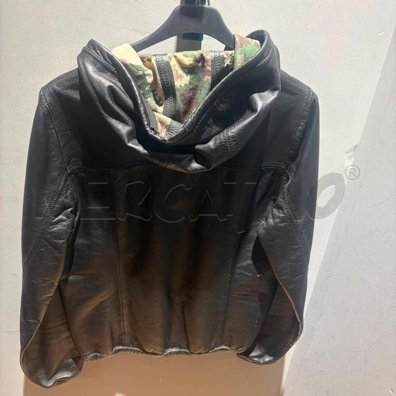 GIACCA PELLE UOMO NERO PELLE KWAY CAPPUCCIO  | Mercatino dell'Usato Carmagnola 3