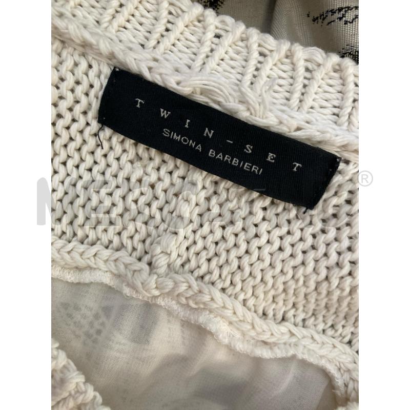 GOLFINO DONNA BEIGE TWINSET SCHIENA MACRAME  | Mercatino dell'Usato Carmagnola 5