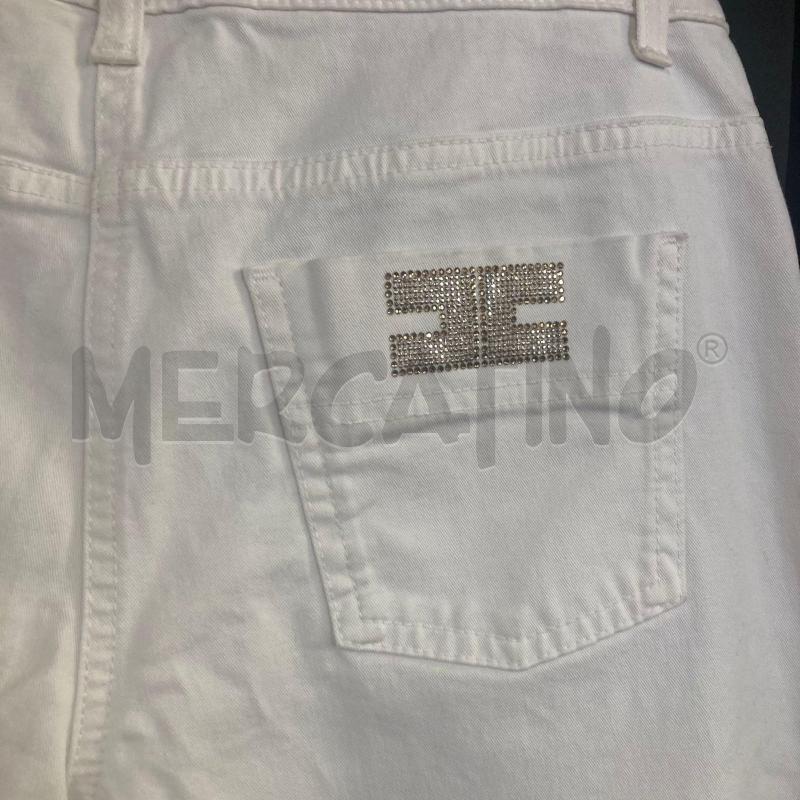 JEANS DONNA BIANCO ELISABETTA FRANCHI LOGO ORO DIETRO  | Mercatino dell'Usato Carmagnola 5