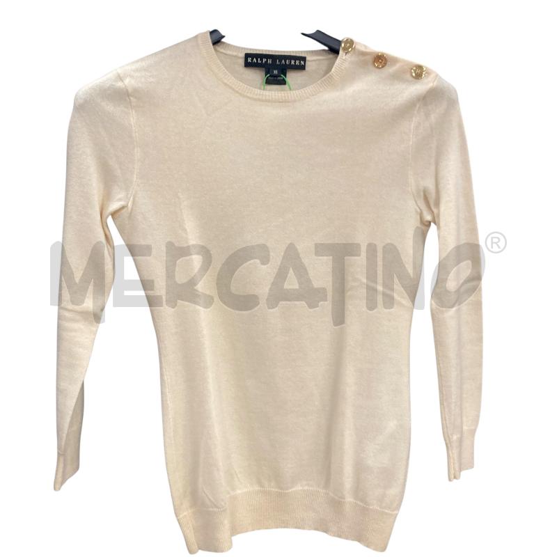 MAGLIA DONNA BEIGE CASHMERE RALPH LAUREN BOTTO DOR  | Mercatino dell'Usato Carmagnola 1