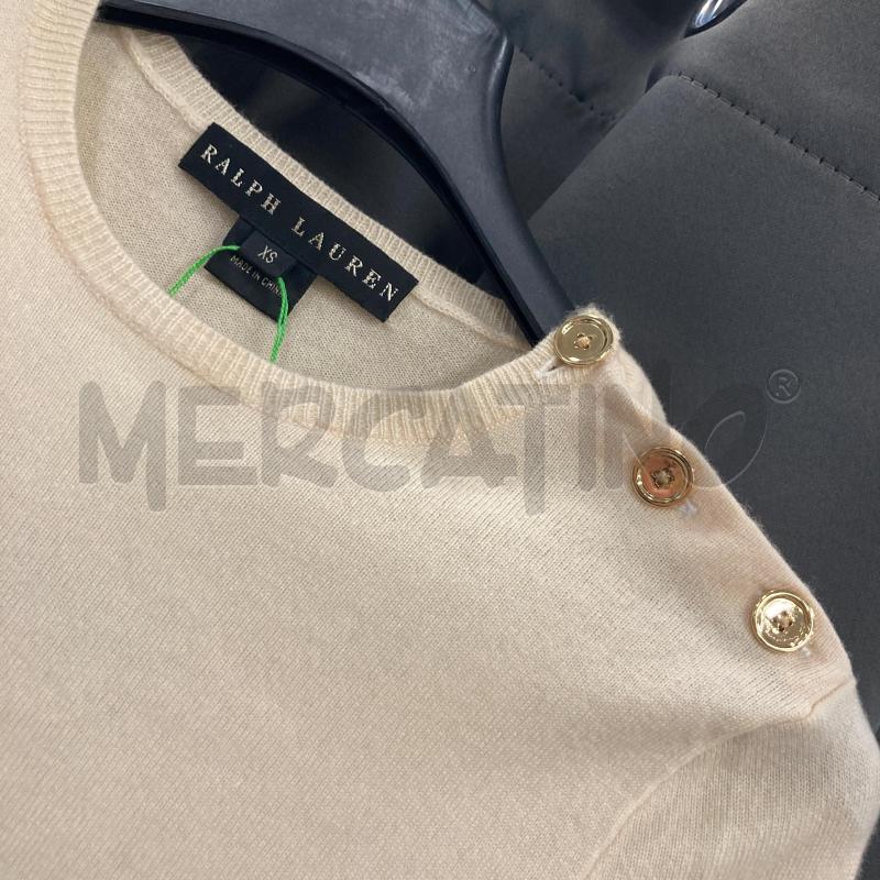 MAGLIA DONNA BEIGE CASHMERE RALPH LAUREN BOTTO DOR  | Mercatino dell'Usato Carmagnola 3