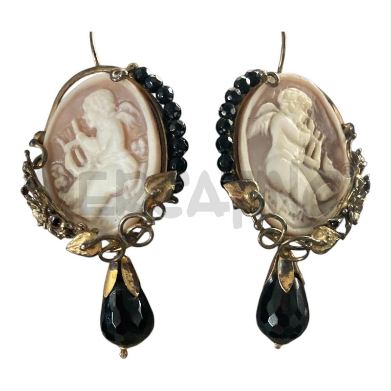 ORECCHINI CAMEO ARGENTO ANGELO PENDENTE ONICE  | Mercatino dell'Usato Carmagnola 1
