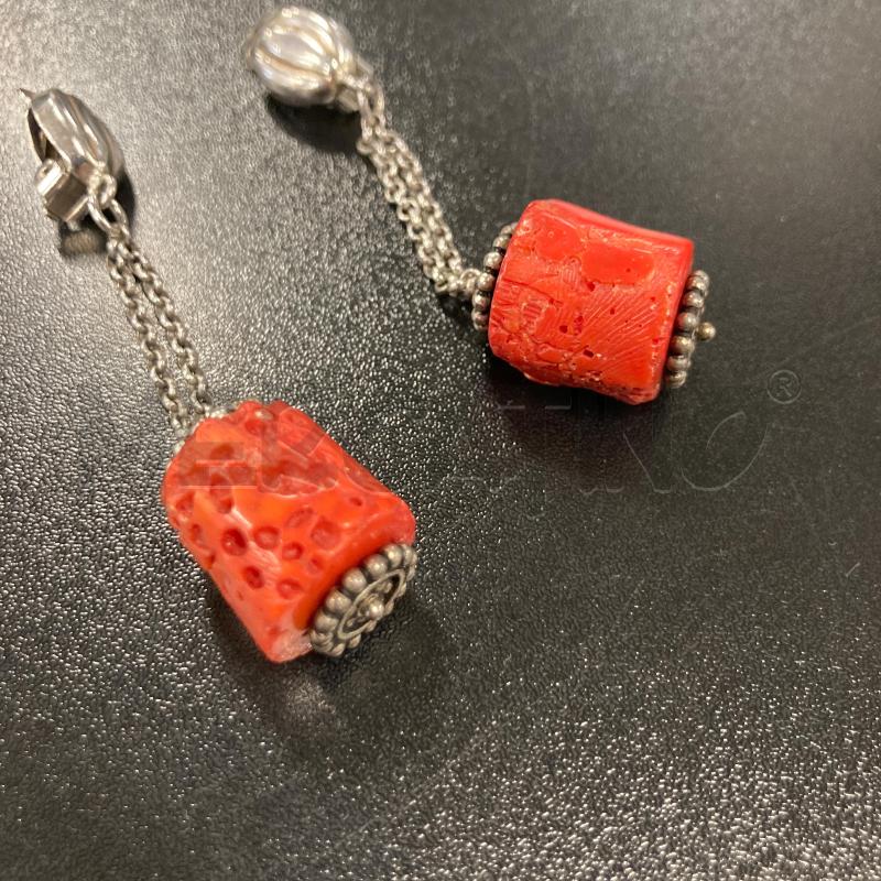 ORECCHINI KLIPS LUNGI CORALLO BAMBOO | Mercatino dell'Usato Carmagnola 2