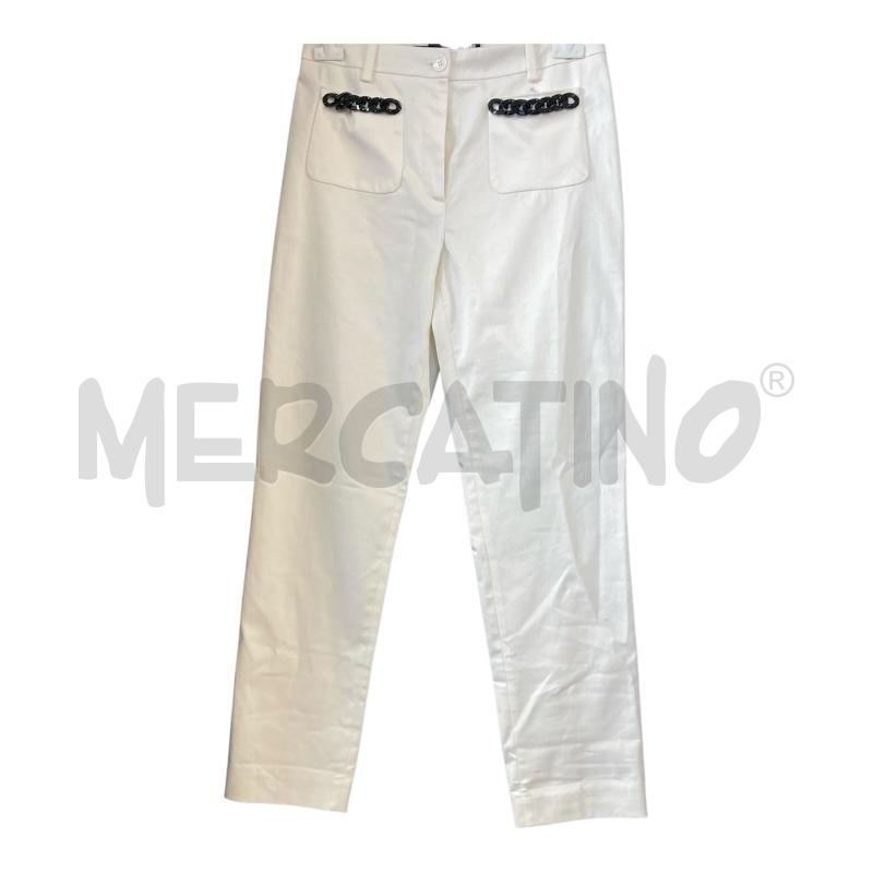 PANTALONE DONNA BIANCO CATENA N LOVE MOSCHINO  | Mercatino dell'Usato Carmagnola 1