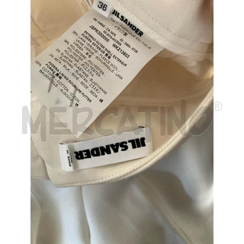 PANTALONE DONNA BIANCO JIL SANDER ZUAVA  | Mercatino dell'Usato Carmagnola 4