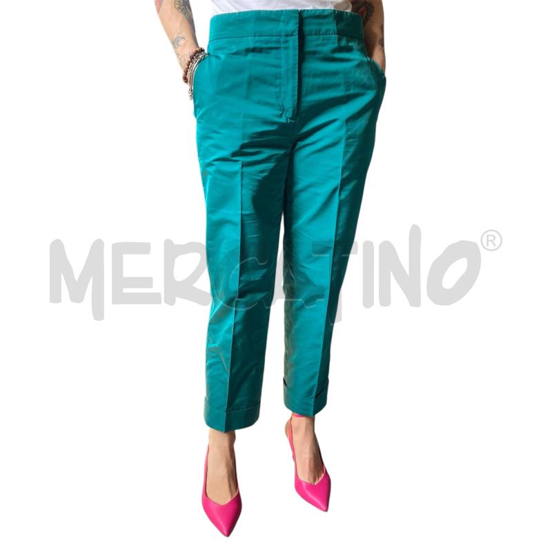 PANTALONE DONNA JIL SANDER VERDE PETROLIO 30 SETA | Mercatino dell'Usato Carmagnola 1