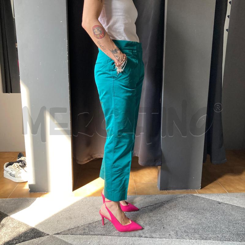 PANTALONE DONNA JIL SANDER VERDE PETROLIO 30 SETA | Mercatino dell'Usato Carmagnola 3