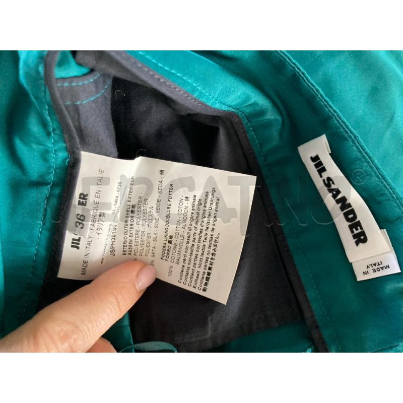 PANTALONE DONNA JIL SANDER VERDE PETROLIO 30 SETA | Mercatino dell'Usato Carmagnola 4