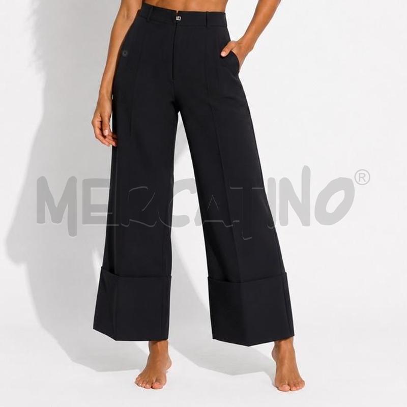 PANTALONE DONNA NERO JIL SANDER RISVOLTO E VITA ALTA  | Mercatino dell'Usato Carmagnola 1