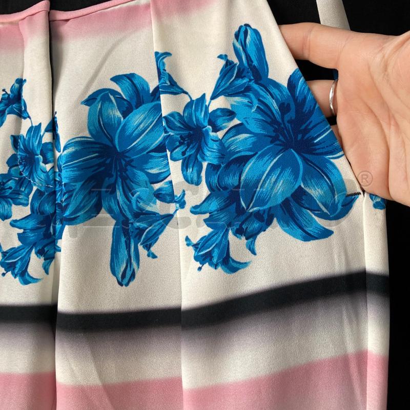 PANTALONE DONNA PINKO BIANCO FIORI BLU PIZZO FASCIA ROSA  | Mercatino dell'Usato Carmagnola 3