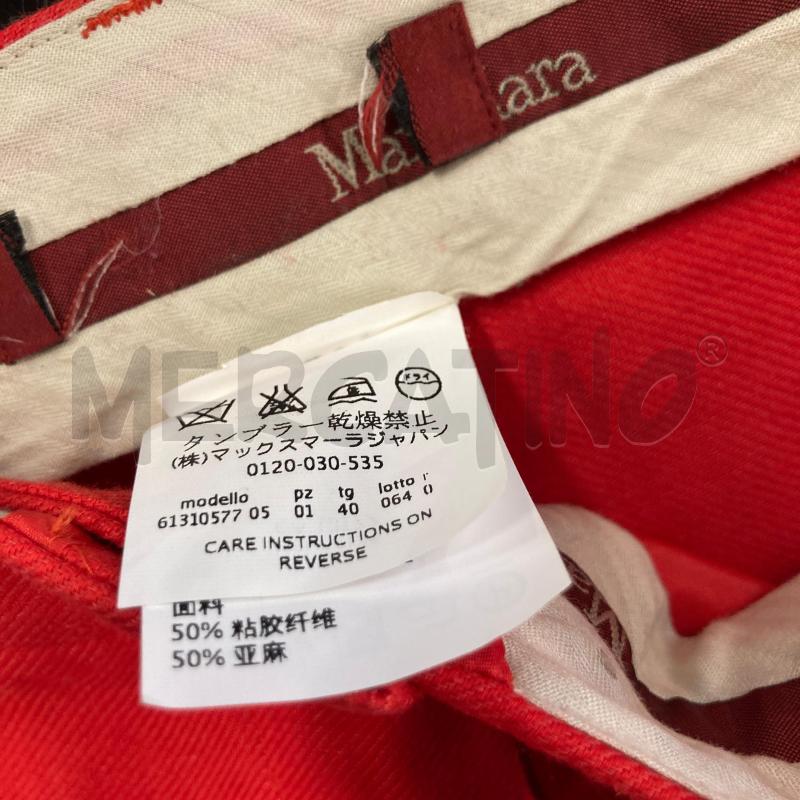 PANTALONE DONNA ROSSO MAXMARA CLASSICO  | Mercatino dell'Usato Carmagnola 4