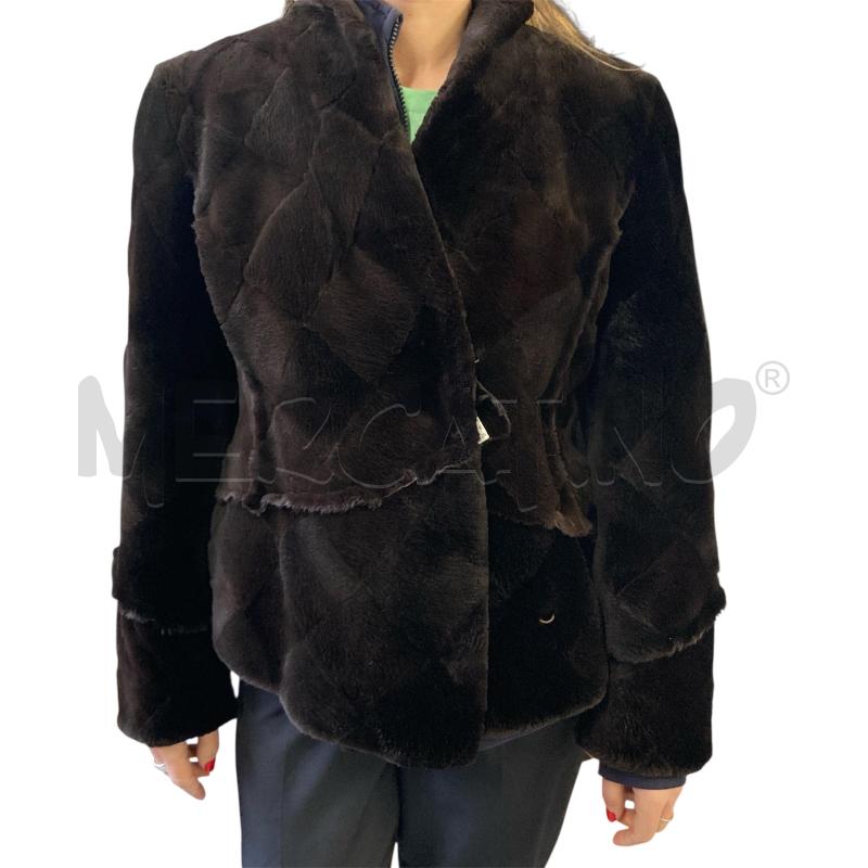 PELLICCIOTTO DONNA MARRONE CASTORO RASATO  | Mercatino dell'Usato Carmagnola 1
