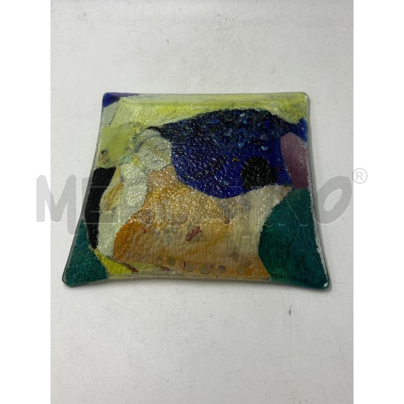 PIATTINO VETRO ARTISTICO OMAGGIO A KLIMT CM.16X16 | Mercatino dell'Usato Carmagnola 2