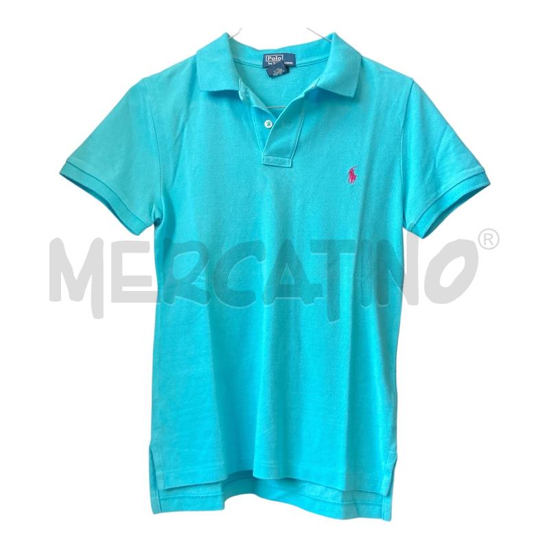 POLO DONNA AZZURRA POLO RALPH LAUREN STEMMA ROSA  | Mercatino dell'Usato Carmagnola 1