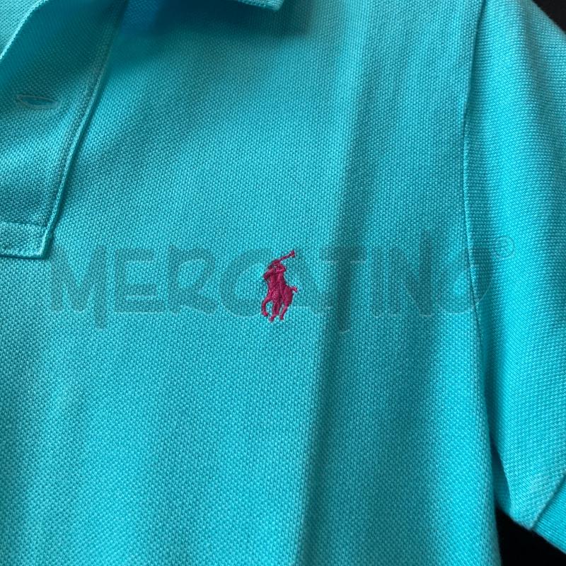 POLO DONNA AZZURRA POLO RALPH LAUREN STEMMA ROSA  | Mercatino dell'Usato Carmagnola 4