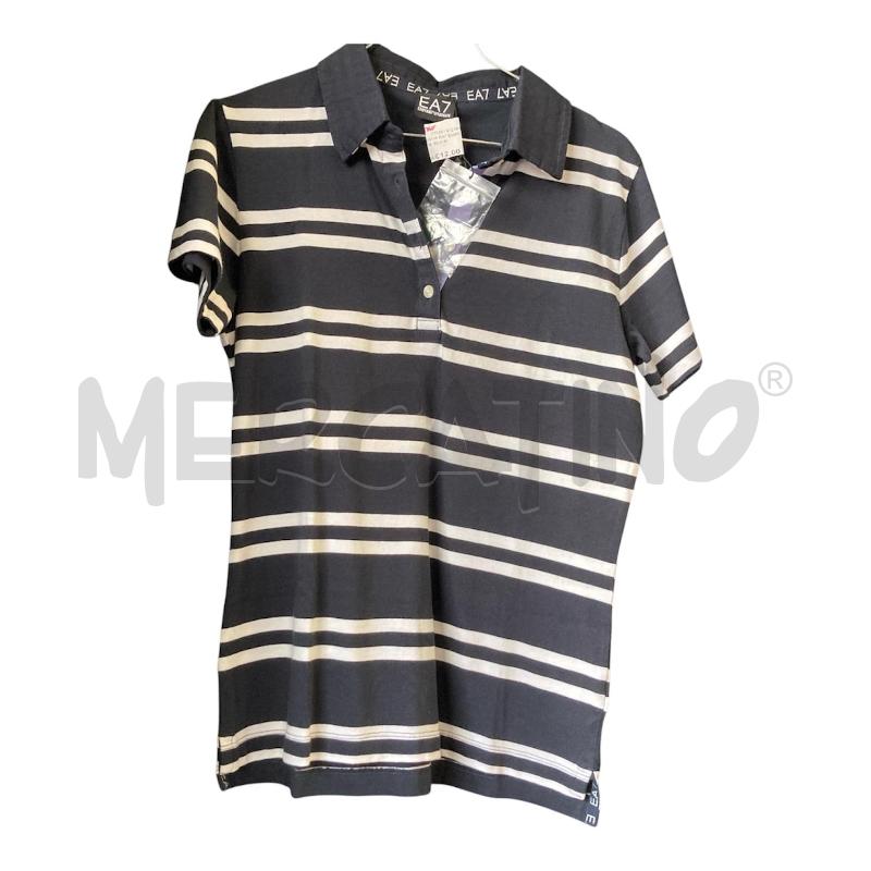 POLO DONNA EA7 EMPORIO ARMANI  BLU RIGHE B  | Mercatino dell'Usato Carmagnola 1