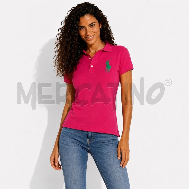 POLO DONNA FUXIA POLO RALPH LAUREN STEMMA VERDE  | Mercatino dell'Usato Carmagnola 1