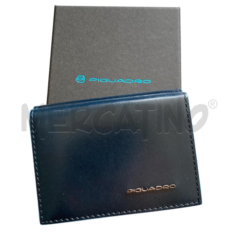 PORTA FOGLIO UOMO BLU PIQUADRO PELLE PICCOLO  | Mercatino dell'Usato Carmagnola 1
