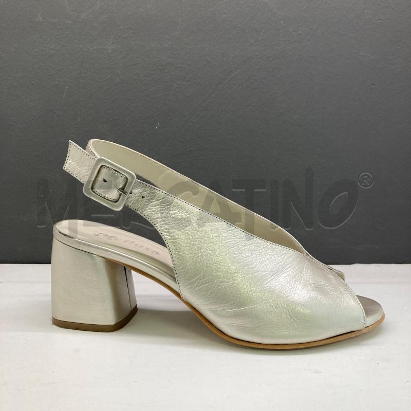 SCARPE DONNA ARGENTO PELLE MELLUSO  | Mercatino dell'Usato Carmagnola 1
