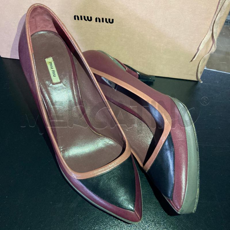 SCARPE TACCHI MIU MIU BORDEAUX PELLE | Mercatino dell'Usato Carmagnola 2