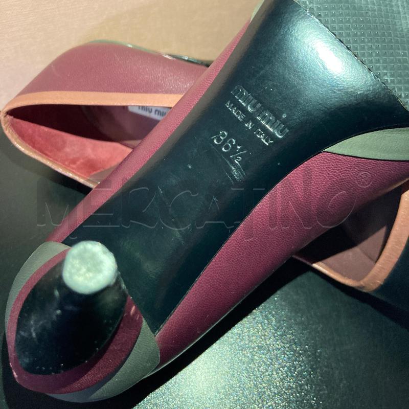 SCARPE TACCHI MIU MIU BORDEAUX PELLE | Mercatino dell'Usato Carmagnola 4
