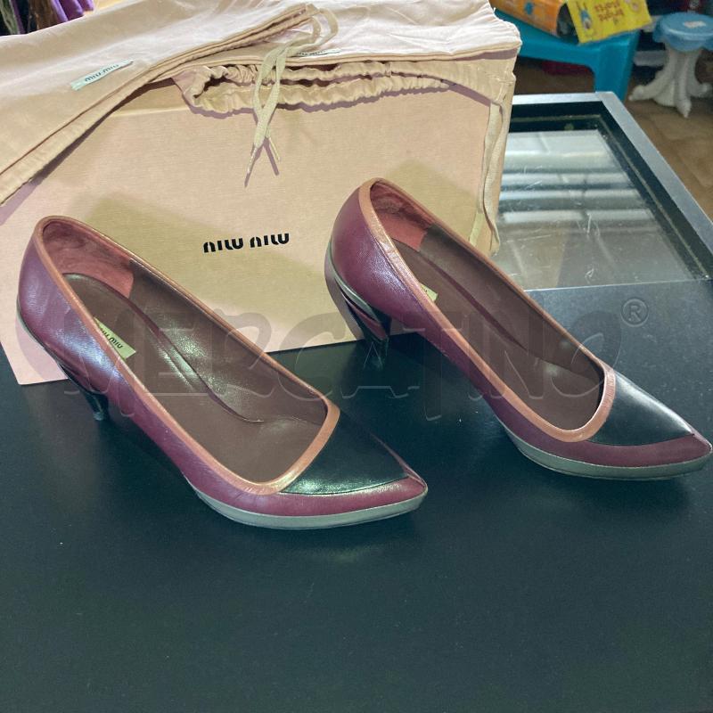 SCARPE TACCHI MIU MIU BORDEAUX PELLE | Mercatino dell'Usato Carmagnola 5