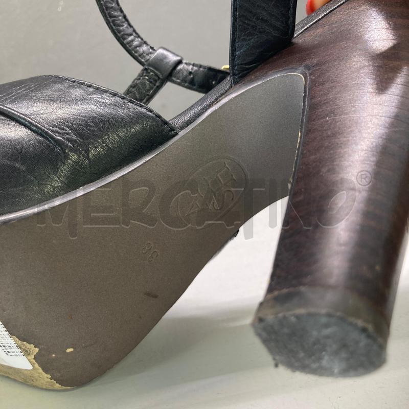 SCARPE TACCHI NERE PELLE ASH TACCO T LEGNO  | Mercatino dell'Usato Carmagnola 4