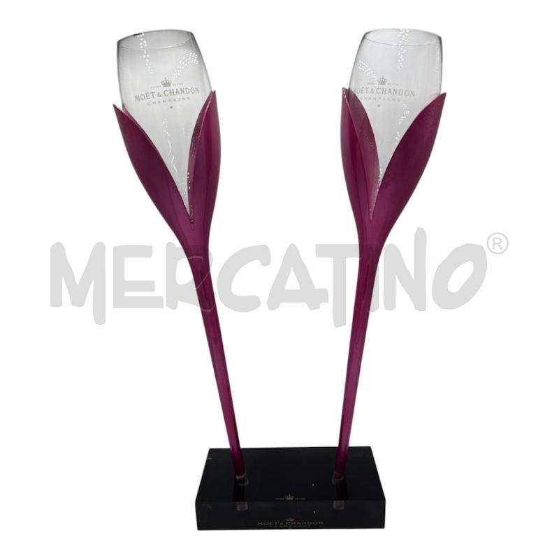 SET PZ.2 FLUTES TULIP MOET&CHANDON 14X7 H.34 | Mercatino dell'Usato Carmagnola 1
