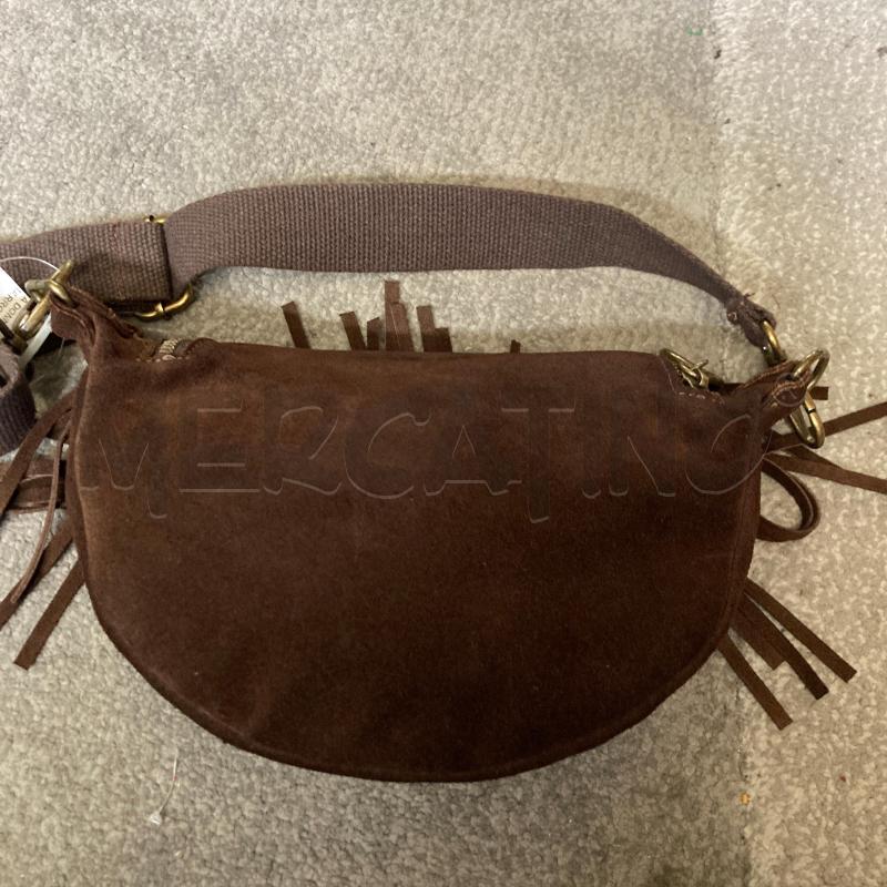 TRACOLLA DONNA MADE IN ITALY MARRONE SCAMOSCIATO FRANGE | Mercatino dell'Usato Carmagnola 4