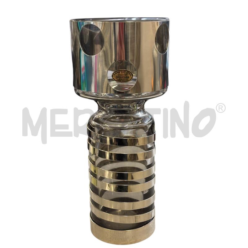 VASO ANNI'70 DESIGN MODERNO CRISTAL BOEMIA H.27  | Mercatino dell'Usato Carmagnola 1