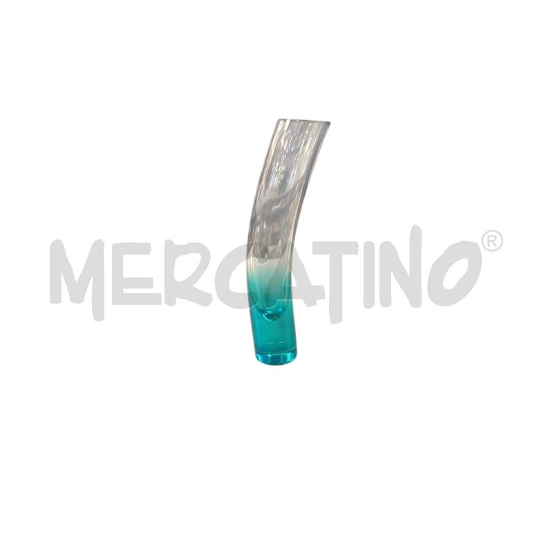 VASO IN VETRO SOFFIATO H.26 TURCHESE | Mercatino dell'Usato Carmagnola 1