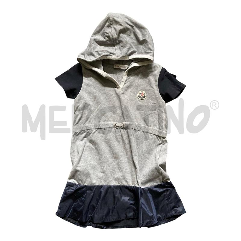 VESTITO BAMBINO MONCLER GRIGIO CON CAPPUCCIO MANICHE BORDO BLU | Mercatino dell'Usato Carmagnola 1