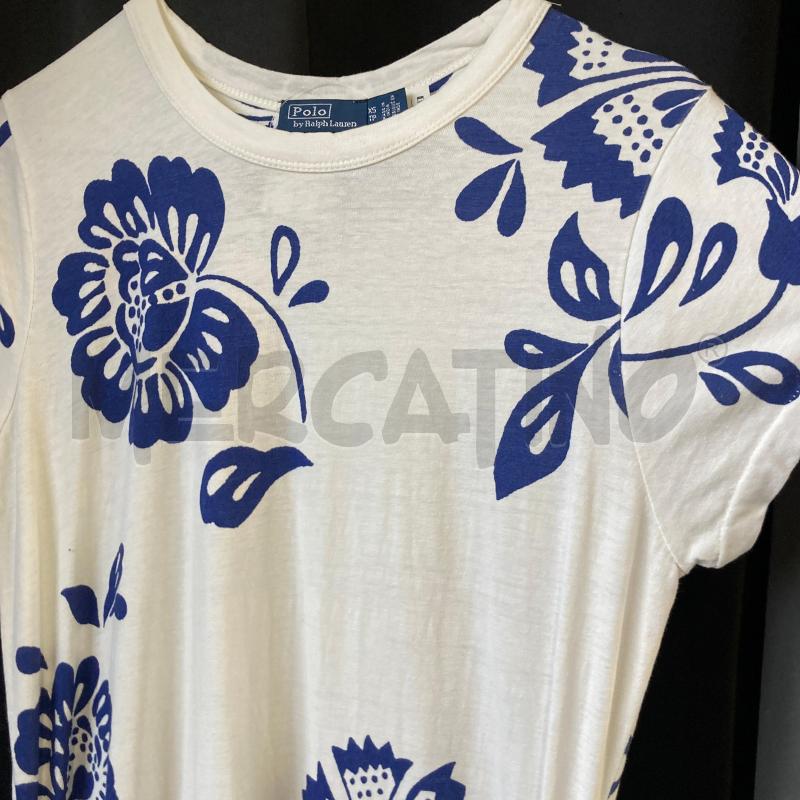 VESTITO DONNA BIANCO LUNGO POLO RALPH LAUREN FIORI BLU  | Mercatino dell'Usato Carmagnola 3