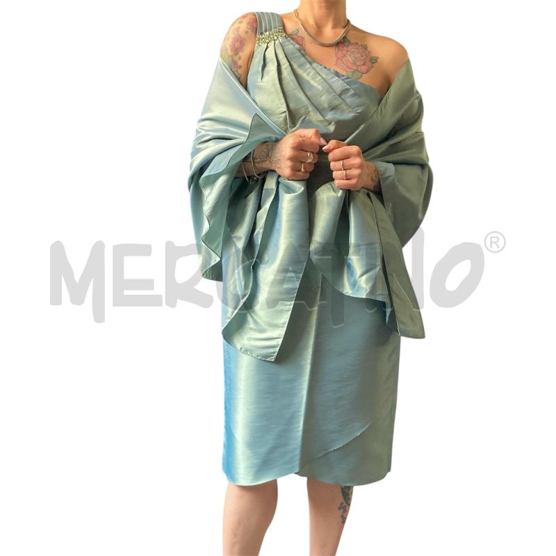 VESTITO DONNA ETHNE VERDE +STOLA LUCIDO CANGIANTE | Mercatino dell'Usato Carmagnola 1