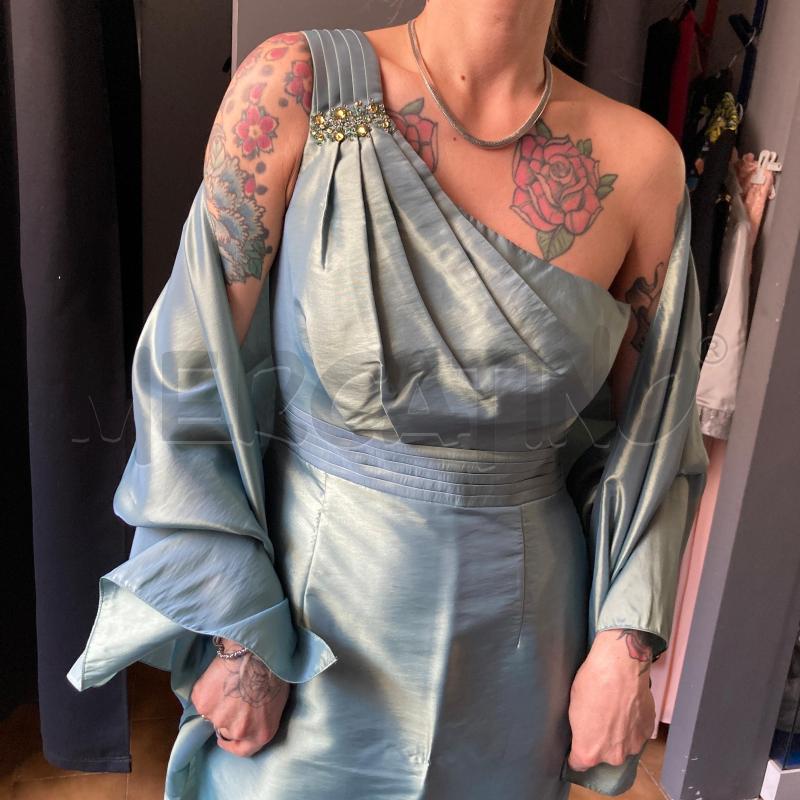VESTITO DONNA ETHNE VERDE +STOLA LUCIDO CANGIANTE | Mercatino dell'Usato Carmagnola 3
