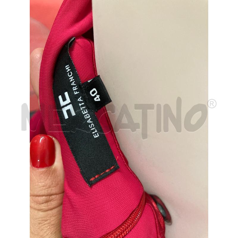 VESTITO DONNA MAGENTA ELISABETTA FRANCHI TRECCIA COLLO  | Mercatino dell'Usato Carmagnola 3