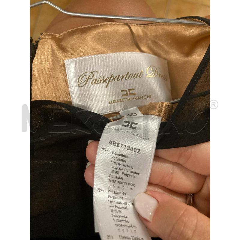 VESTITO DONNA NERO ELISABETTA FRANCHI PASSEPARTOUT DRESS  | Mercatino dell'Usato Carmagnola 4